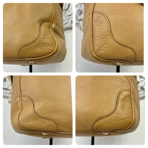 {Prada} Vitelli Daino Pebble Leather Braided Handle Open Tote - Picture 9 of 15